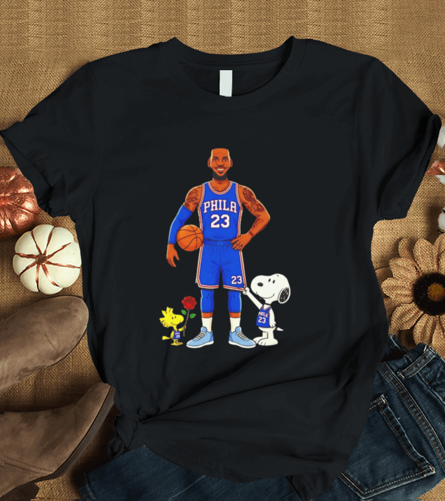 LeBron James Snoopy Woodstock Philadelphia Phila 23 Basketball T-Shirt
