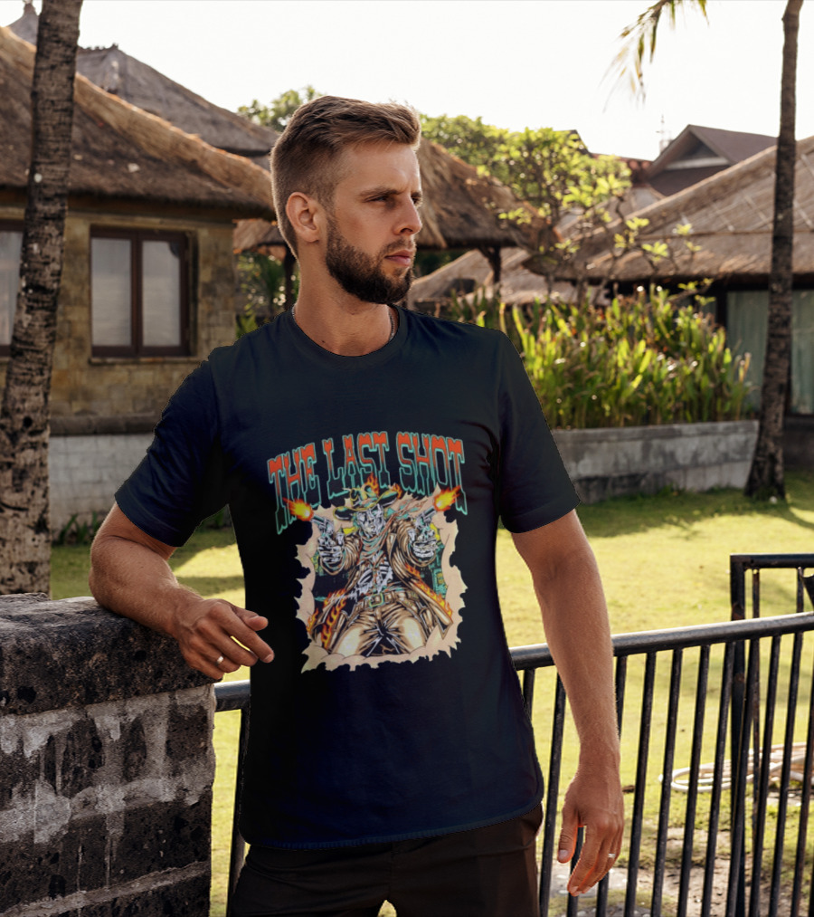 The Last Shot Cowboy Skeleton Western Gunslinger T-Shirt