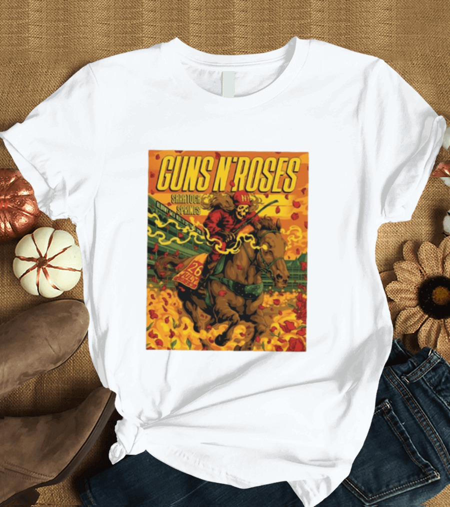 Guns N' Roses Saratoga Springs July 26 2026 Equestrian Skull Rider NY Event T-Shirt