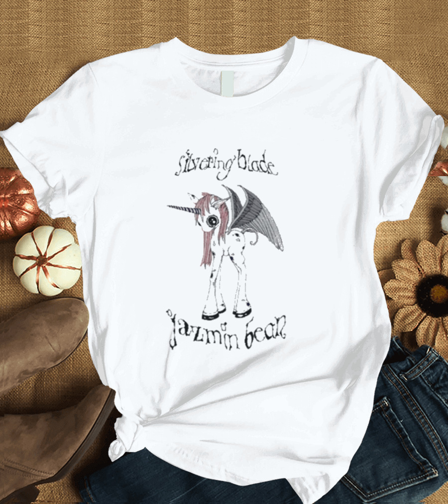 Jazmin Bean Silvering Blade Unicorn With Wings T-Shirt