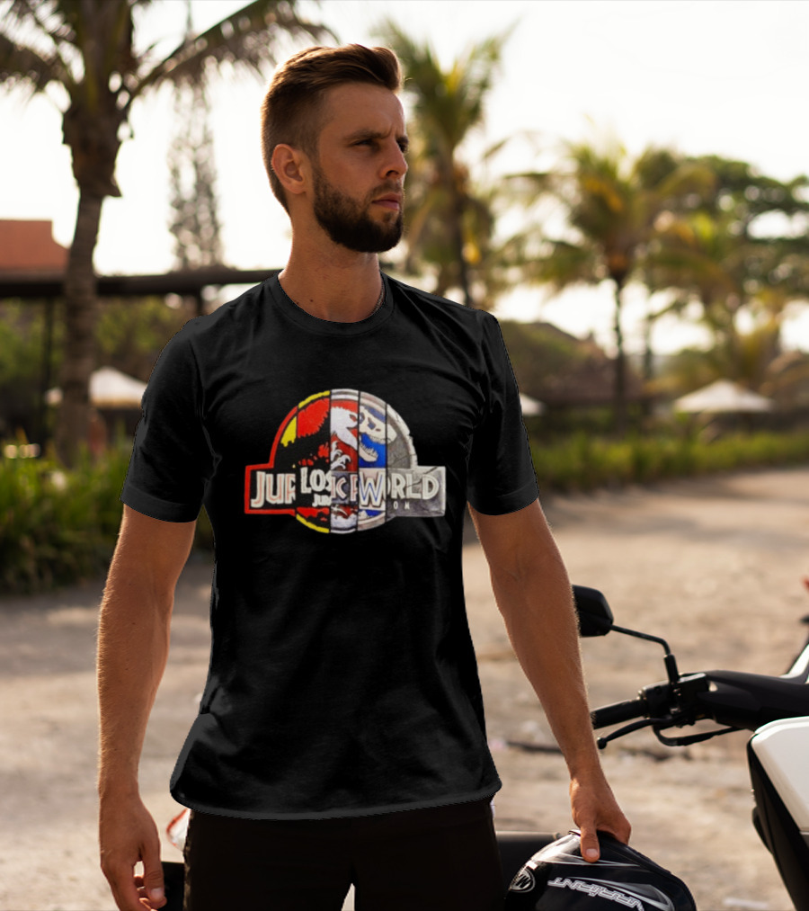 Jurassic Park Lost World Jurassic World Dinosaur Collage T-Shirt