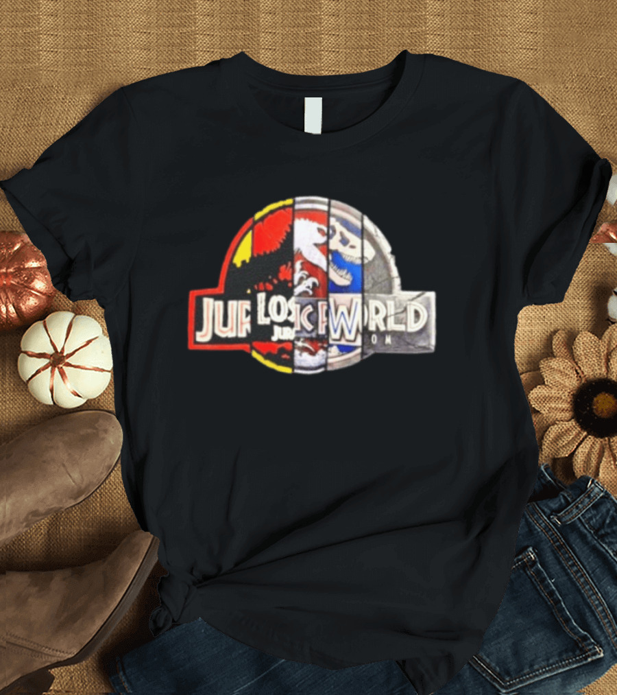 Jurassic Park Lost World Jurassic World Dinosaur Collage T-Shirt