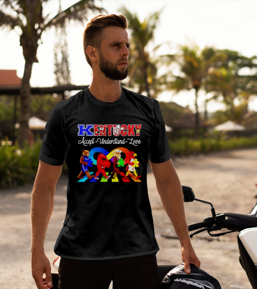 Kentucky Accept Understand Love Louisville Cardinals Puzzle Piece Parade T-Shirt