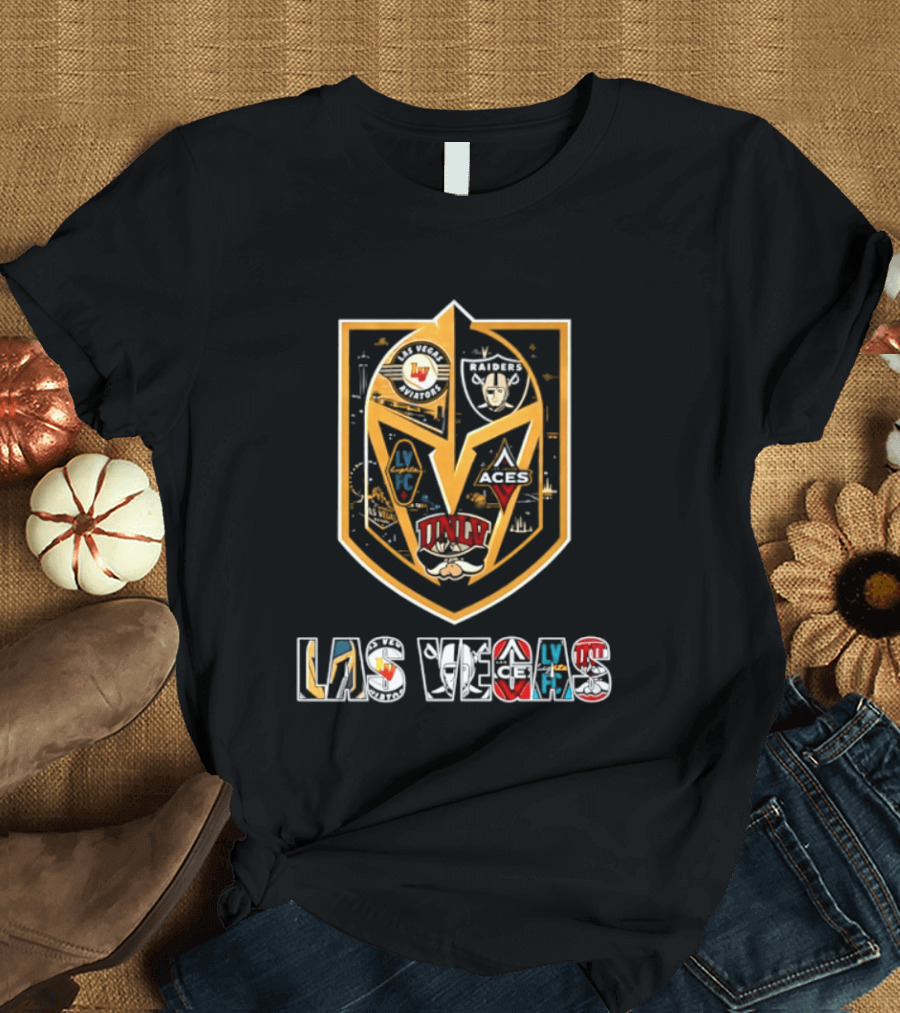Las Vegas Aviators Raiders Lights FC Aces UNLV Collaboration Emblems T-Shirt