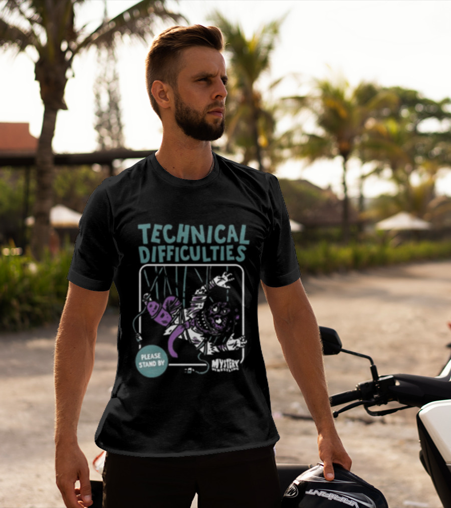 Technical Difficulties Mystery Wrestling Shop Villain Embrace Studio 54 T-Shirt