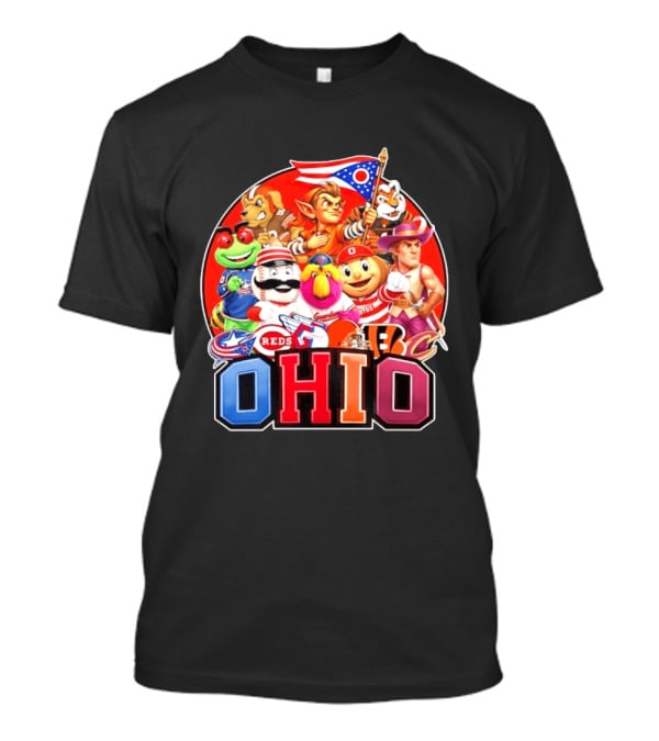 Ohio Sports Teams Mascots Cleveland Guardians Reds Bengals Browns Buckeyes Reds Crew Indians Fan T-Shirt