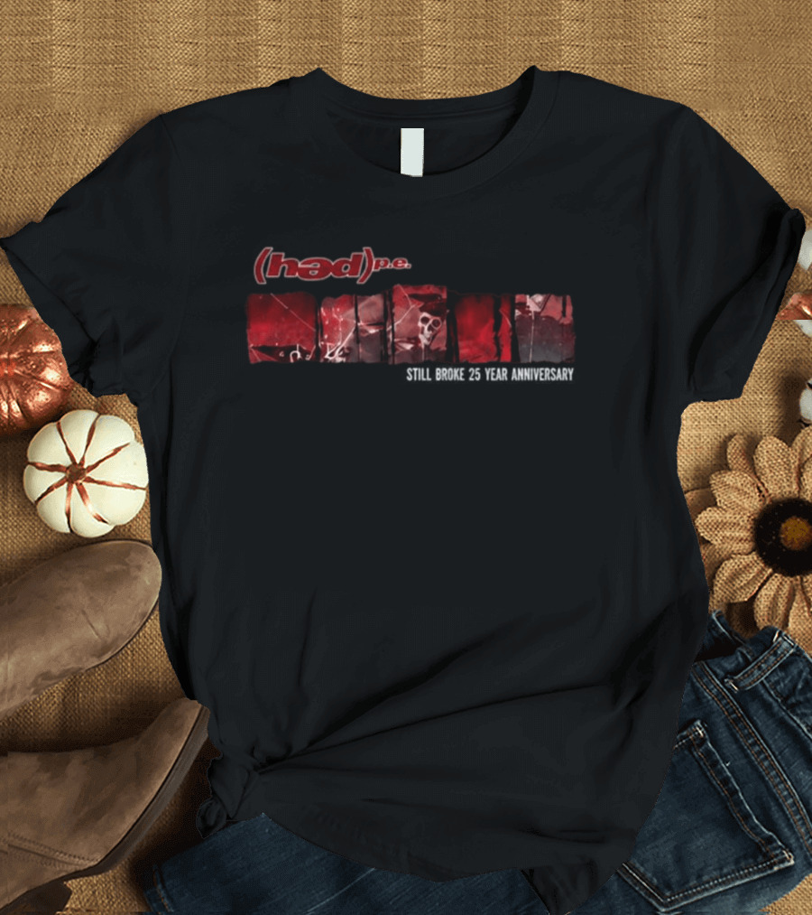 Hedpe 25 Year Anniversary Still Broke Tour Skulls Red Black T-Shirt
