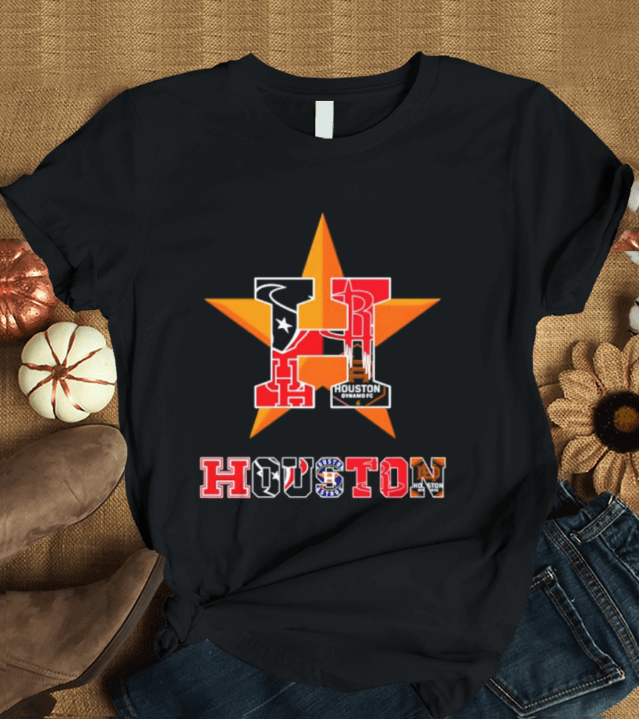 Houston Astros Texans Rockets Dynamo FC Star T-Shirt