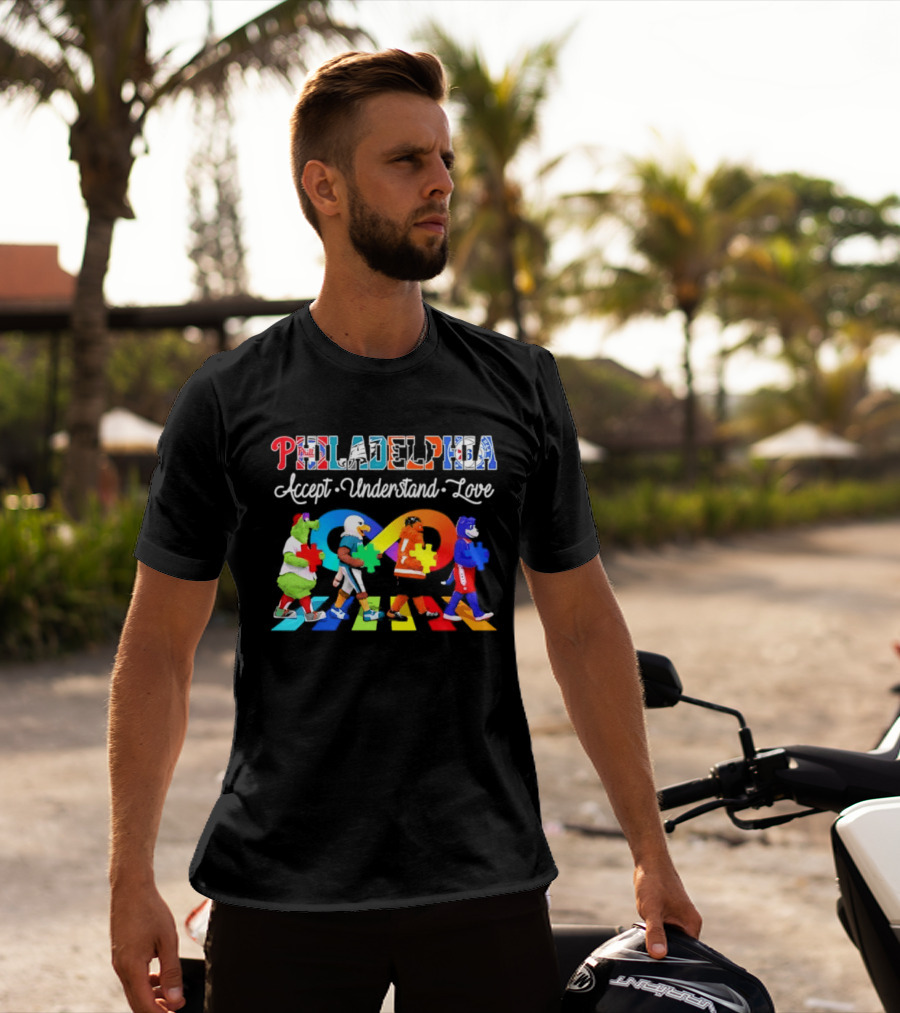 Philadelphia Mascots Accept Understand Love Puzzle Parade T-Shirt
