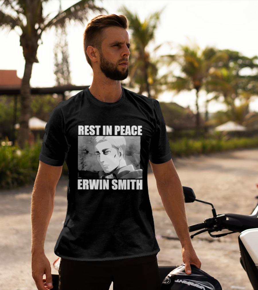 Rest In Peace Erwin Smith Anime Tribute Wings T-Shirt