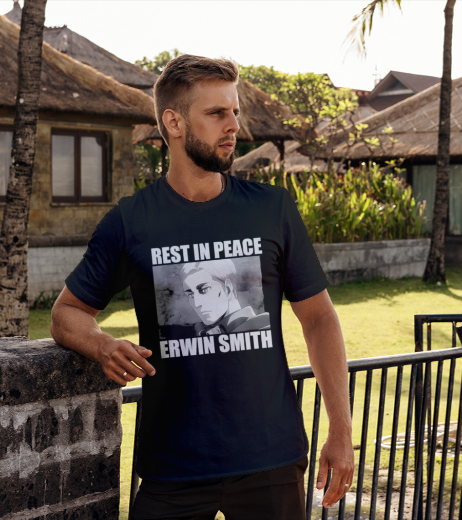 Rest In Peace Erwin Smith Anime Tribute Wings T-Shirt