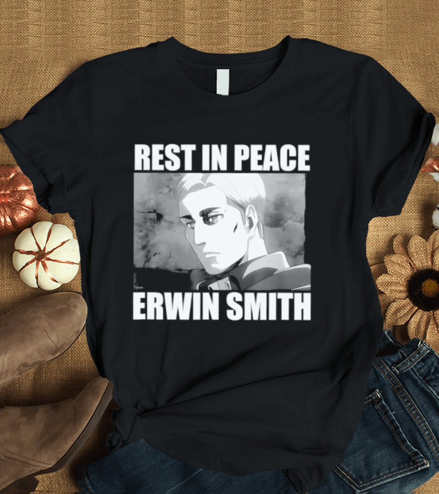 Rest In Peace Erwin Smith Anime Tribute Wings T-Shirt