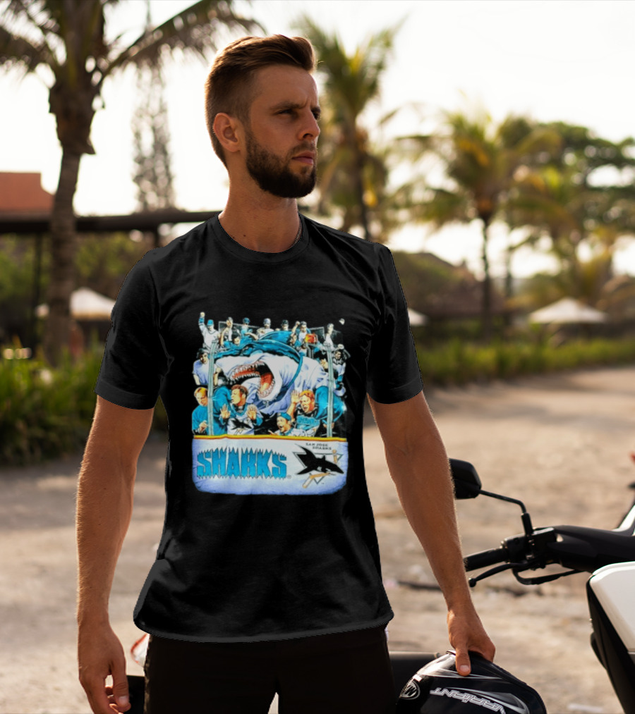San Jose Sharks NHL Shark Attack Fans Ice Hockey T-Shirt