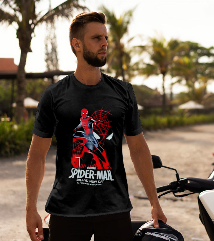 Spider Man Brand New Day 2026 Marvel Stylized Superhero T-Shirt