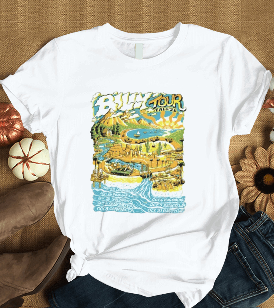 Billy Tour Fall '26 West Coast Concert Dates San Diego Oakland Eugene Everett T-Shirt