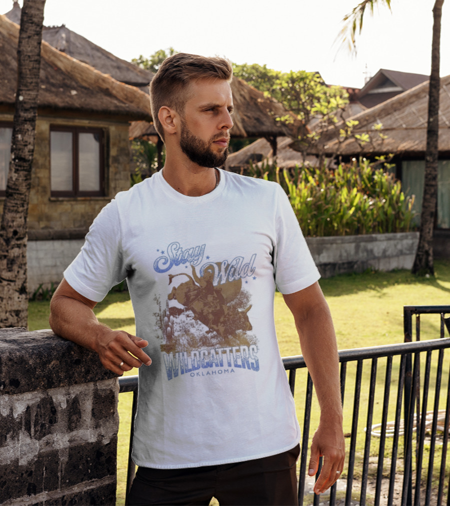 Stay Wild Oklahoma Wildcatters Vintage Oil Rig T-Shirt