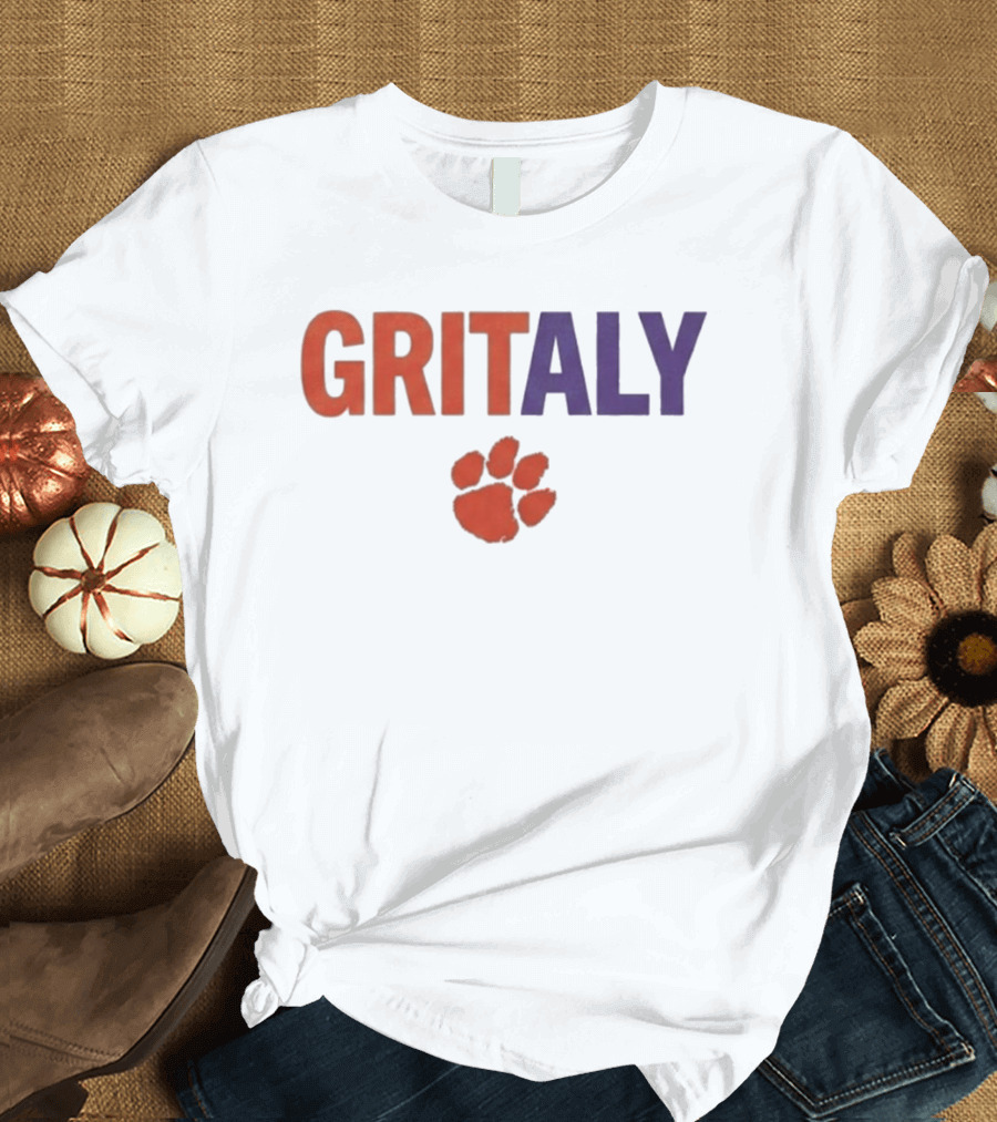 Gritaly Clemson Basketball Orange Purple Paw T-Shirt