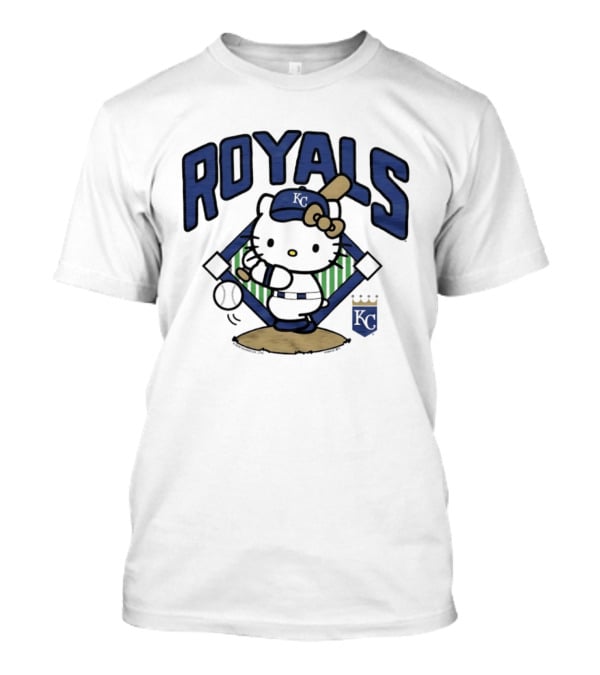 Hello Kitty Royals Baseball KC Batting Scene T-Shirt