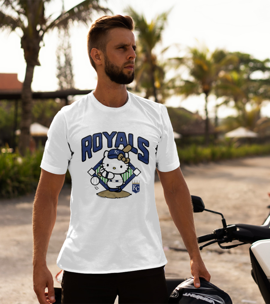 Hello Kitty Royals Baseball KC Batting Scene T-Shirt