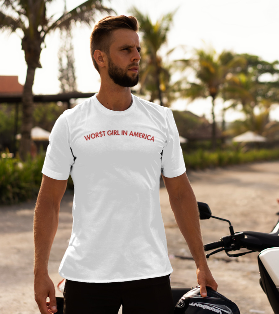 Worst Girl In America Bold Red T-Shirt