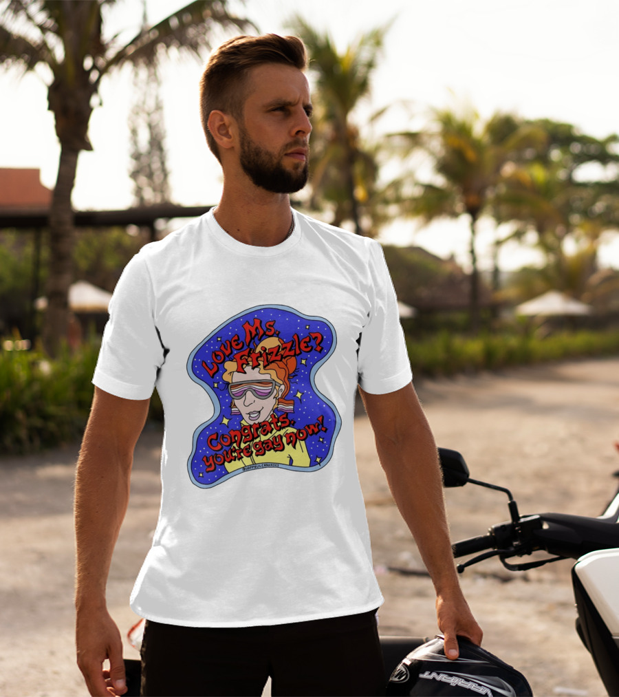 Love Ms Frizzle Congrats You're Gay Now Retro Space T-Shirt