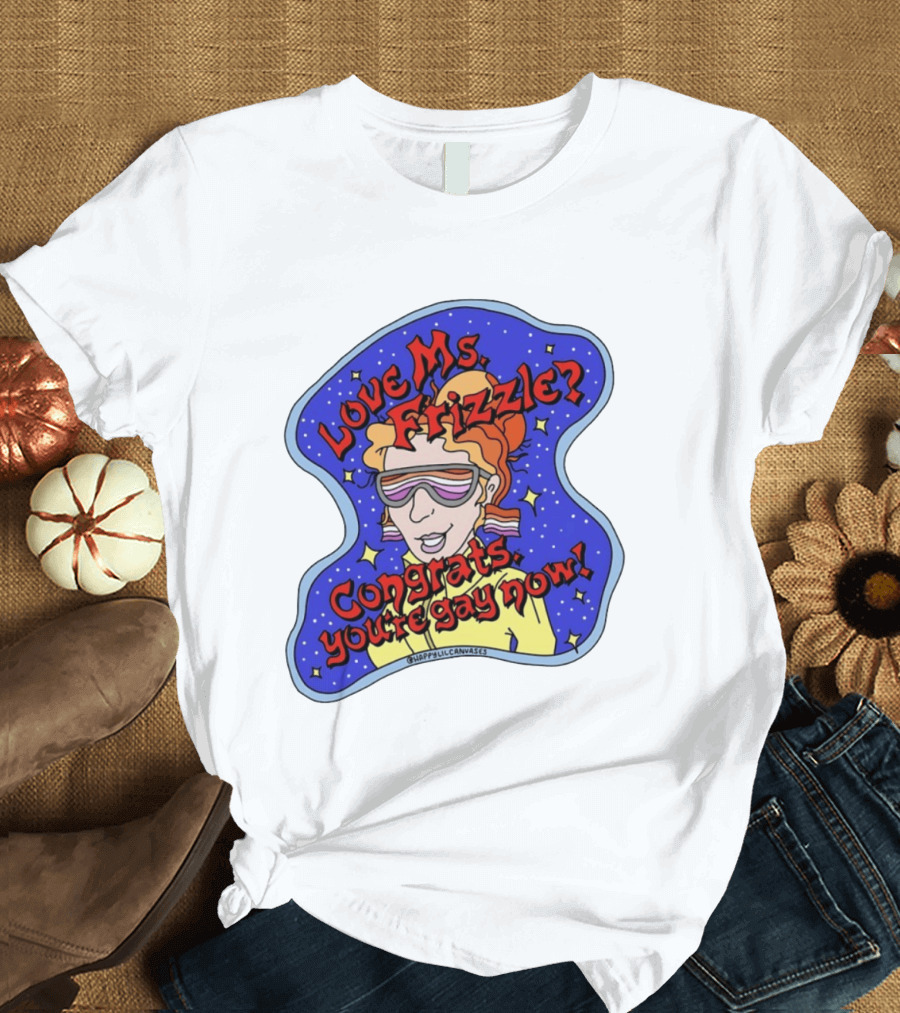 Love Ms Frizzle Congrats You're Gay Now Retro Space T-Shirt