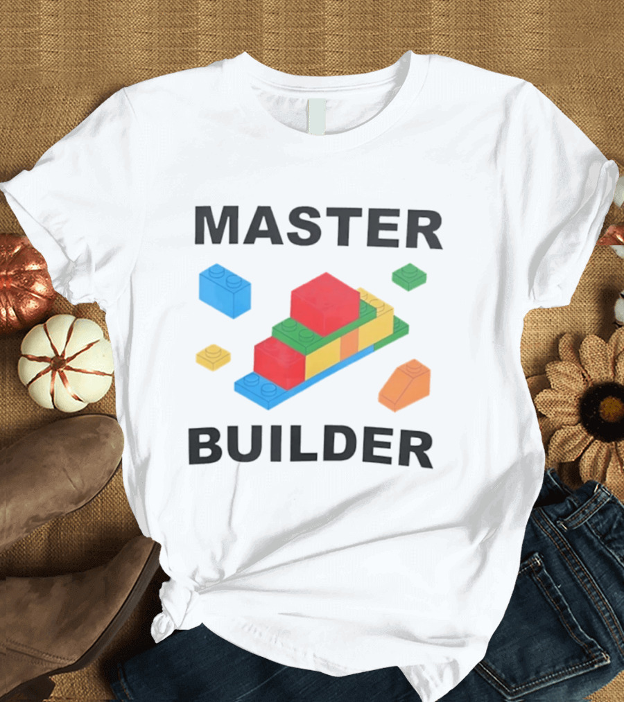 Master Builder Colorful Bricks Construction Fun T-Shirt