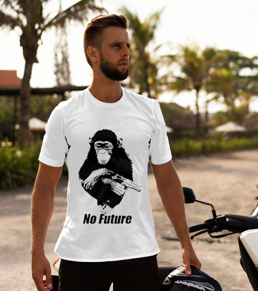 Monkey No Future With Gun T-Shirt