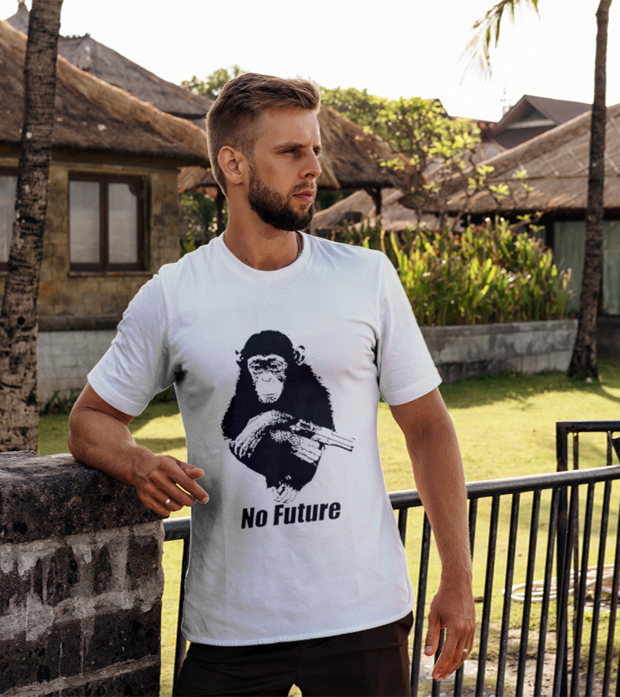Monkey No Future With Gun T-Shirt