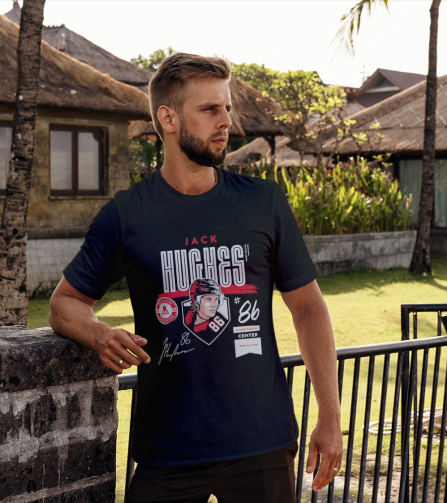 Jack Hughes 86 New Jersey Devils NHL Players Association Center 2026 All Star T-Shirt