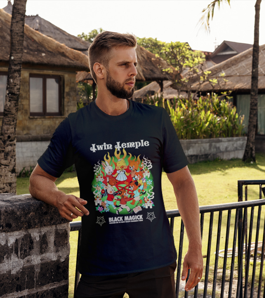 Twin Temple Black Magick Won't Somebody Please Think Of The Children Iconic Pentagram And Occult T-Shirt