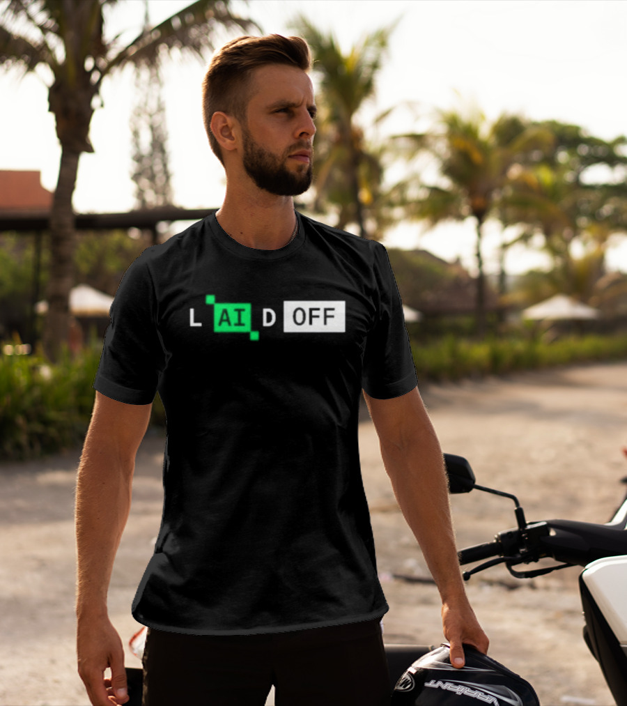Laid Off AI Artificial Intelligence Tech Layoffs Green Circuit T-Shirt