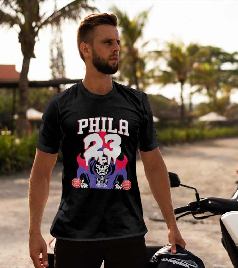 PHILA 23 Skeleton Grim Reaper Spooky Philly Worst Eternal T-Shirt