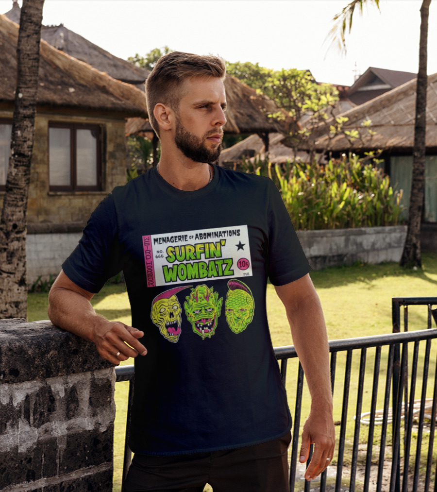 Weird Horror Menagerie Of Abominations No. 666 Surfin' Wombatz 10¢ PVH T-Shirt
