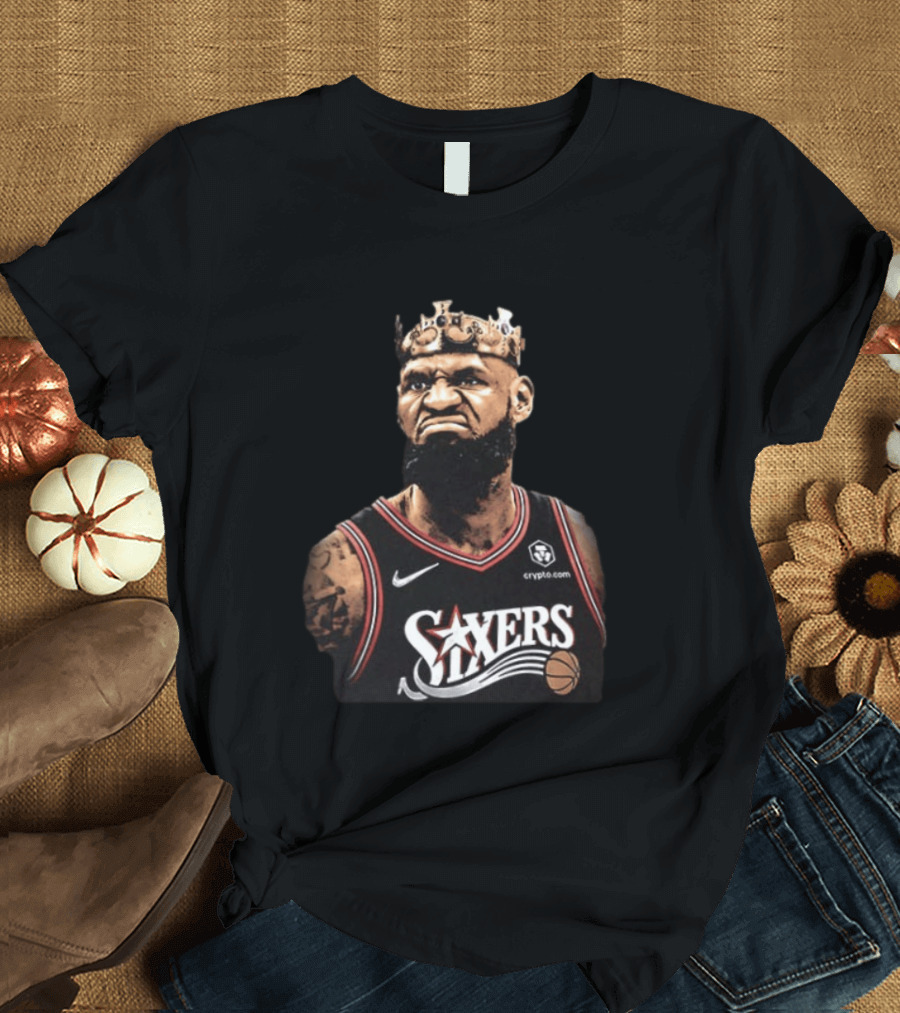 LeBron James Philadelphia 76ers Sixers King James Basketball Nike Crypto.com T-Shirt