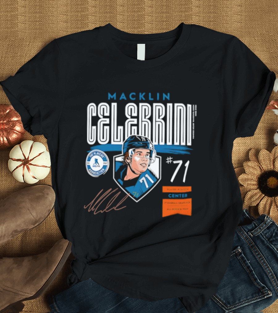 Macklin Celebrini 71 NHL Players Association All Rookie Team 2026 Pick T-Shirt