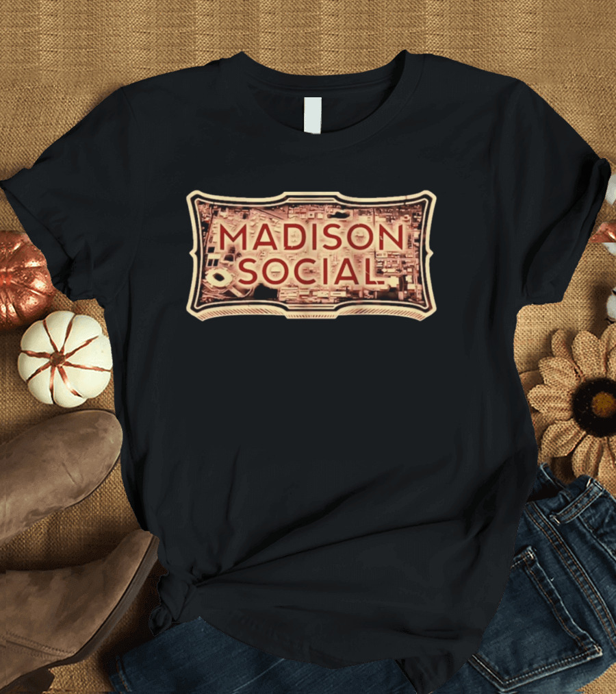 Madison Social Aerial Map Stadium Scene T-Shirt