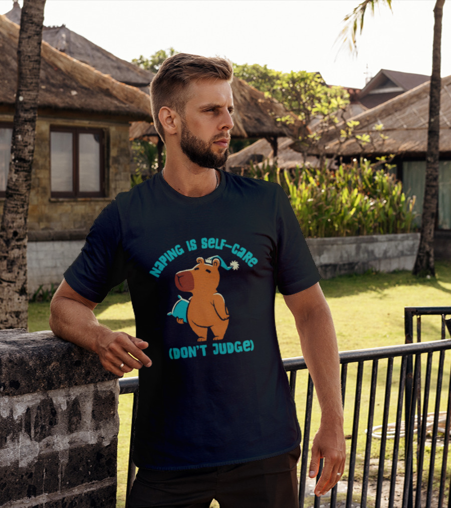 Napping Is Self Care Capybara Don't Judge T-Shirt