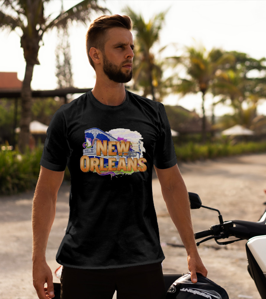 New Orleans Jazz Musical Vibes Trombone Balcony T-Shirt