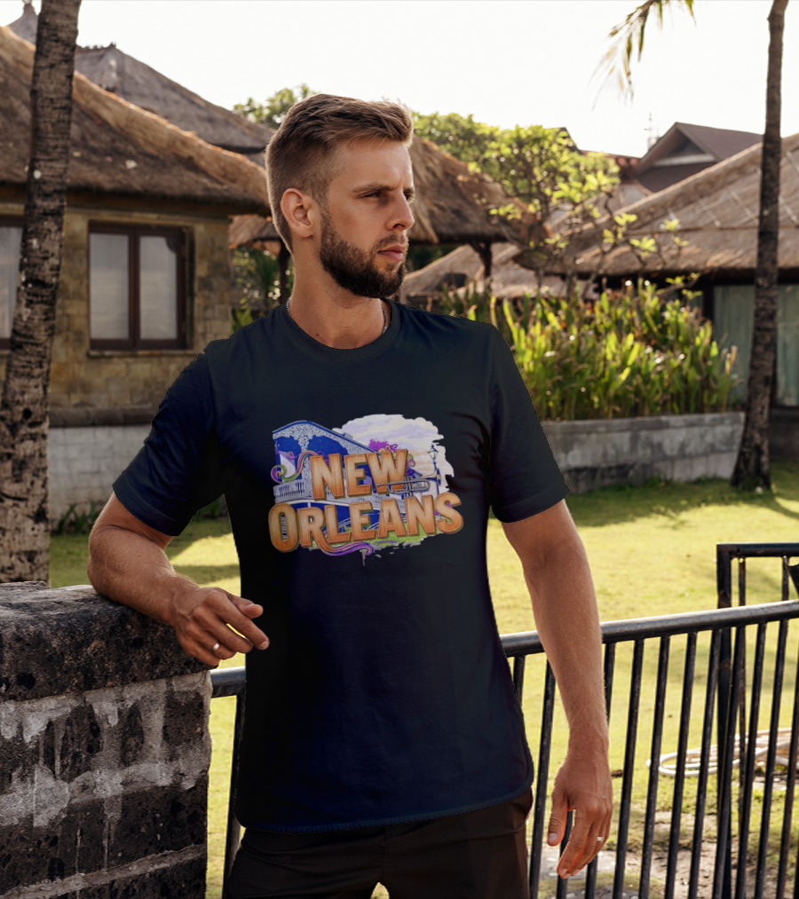 New Orleans Jazz Musical Vibes Trombone Balcony T-Shirt