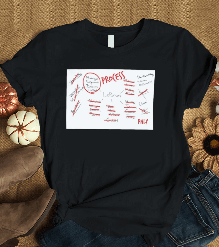 Phly LeBron Process Philadelphia 76ers Strategy Diagram T-Shirt