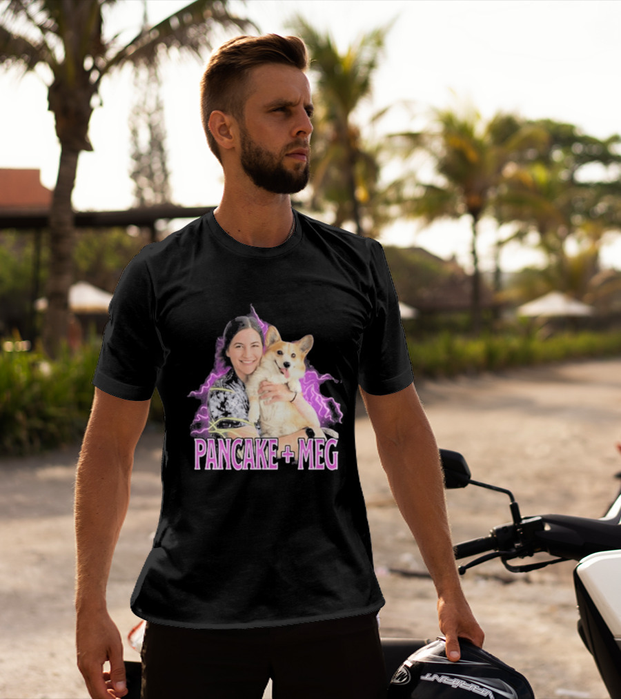 Pancake + Meg Electric Purple Corgi Hug T-Shirt