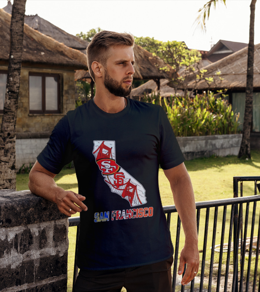 San Francisco 49ers Giants California Map T-Shirt