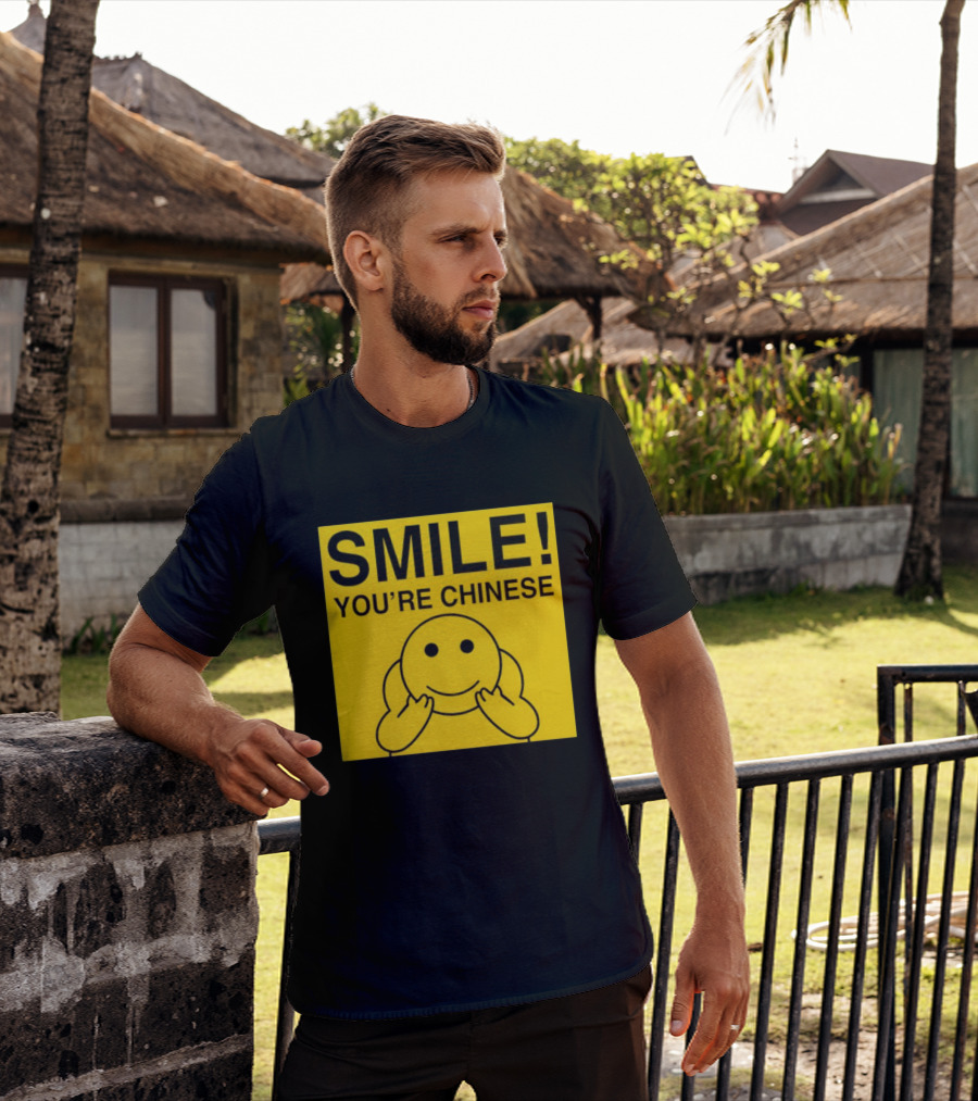 SMILE You're Chinese Sticker Emoticon Sign Yellow T-Shirt