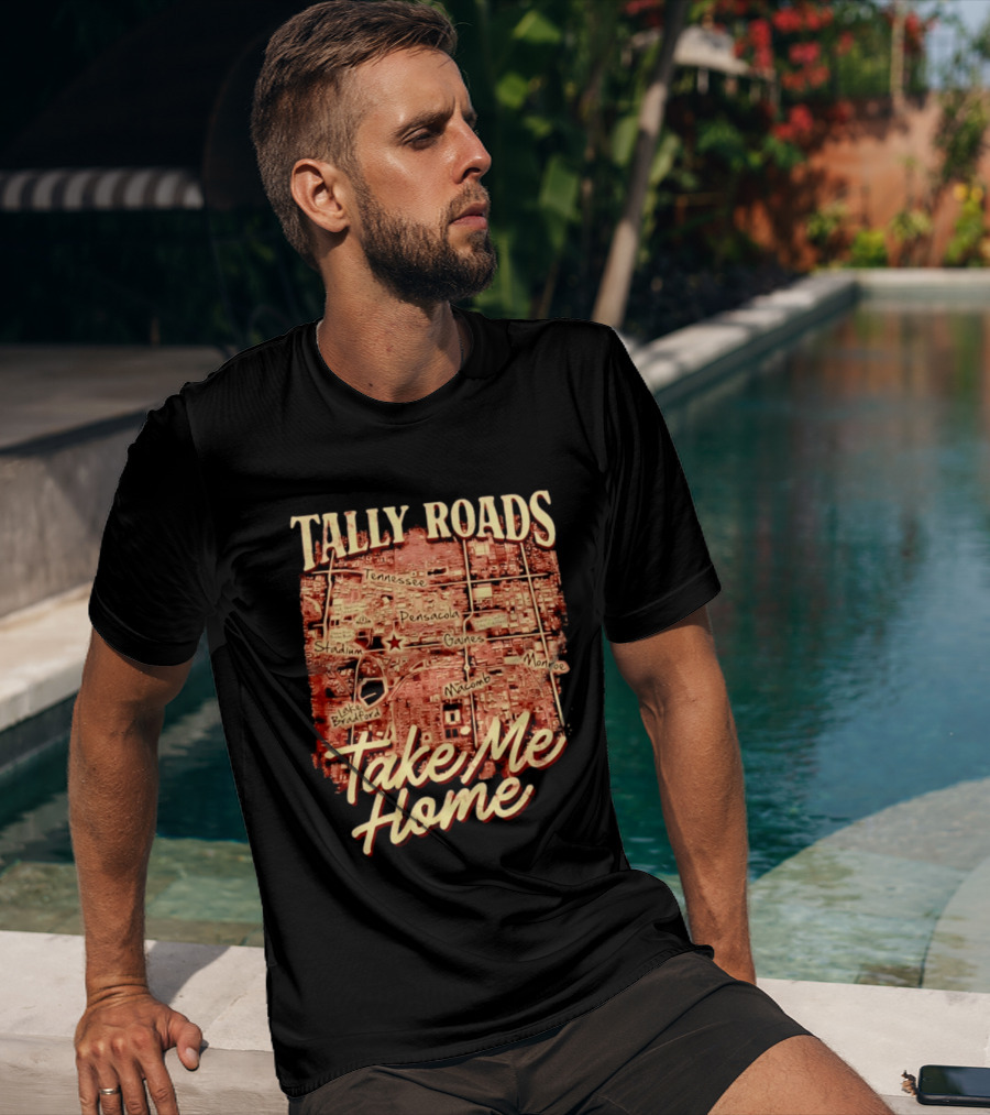 Tally Roads Map Take Me Home Tennessee Pensacola Stadium Monroe T-Shirt