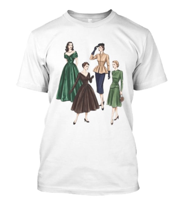 1950s Vintage Fashion Elegant Ladies Dresses T-Shirt