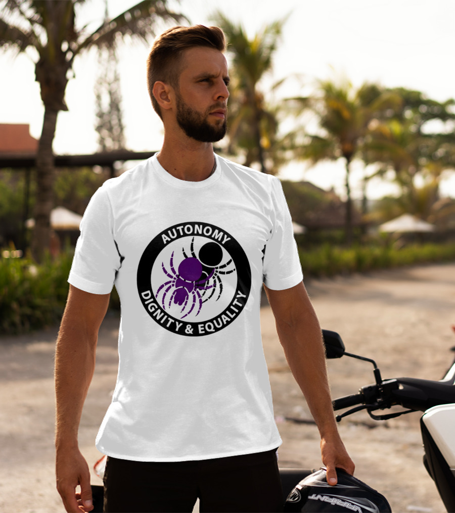 Autonomy Dignity Equality Purple Spider Emblem Social Justice T-Shirt