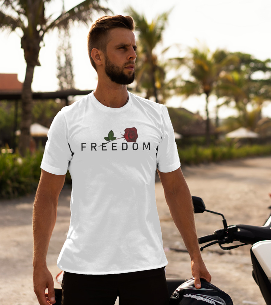 Freedom Red Rose Flower Charlie Kirk T-Shirt