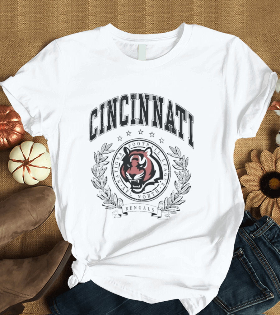 Cincinnati Tigers Football Badge Bengals NFL National Football League AFC North T-Shirt
