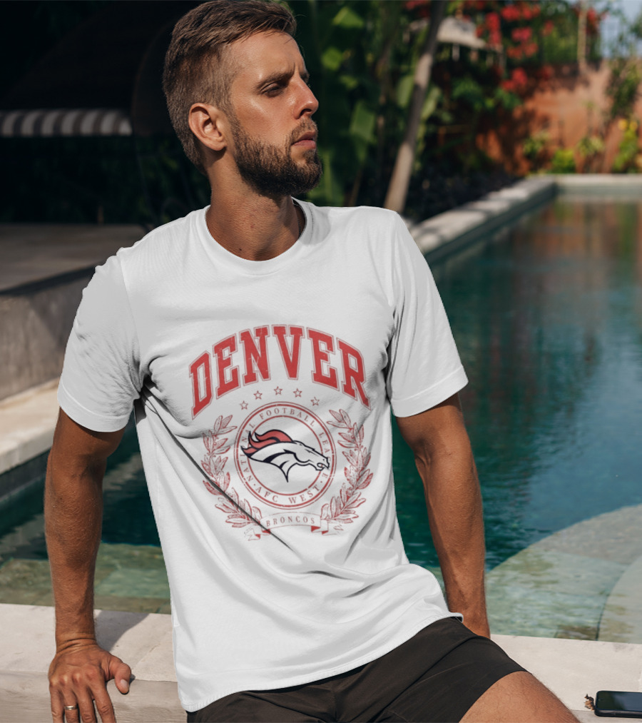 Denver Broncos AFC West National Football League Team Crest T-Shirt